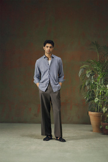 Prussian Blue Button Down Shirt